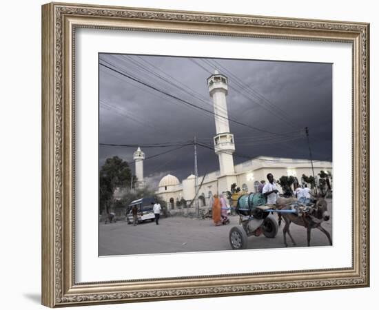 Storm Clouds Gather over a Mosque in the Center of Hargeisa, Capital of Somaliland, Somalia, Africa-Mcconnell Andrew-Framed Photographic Print