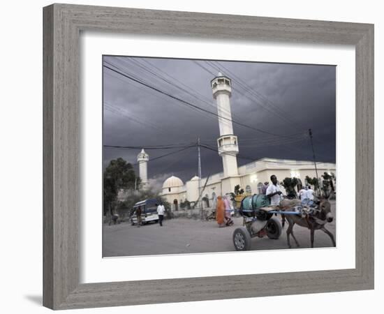 Storm Clouds Gather over a Mosque in the Center of Hargeisa, Capital of Somaliland, Somalia, Africa-Mcconnell Andrew-Framed Photographic Print