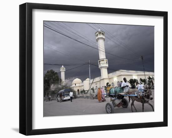 Storm Clouds Gather over a Mosque in the Center of Hargeisa, Capital of Somaliland, Somalia, Africa-Mcconnell Andrew-Framed Photographic Print