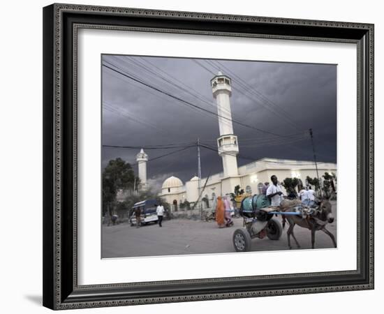 Storm Clouds Gather over a Mosque in the Center of Hargeisa, Capital of Somaliland, Somalia, Africa-Mcconnell Andrew-Framed Photographic Print