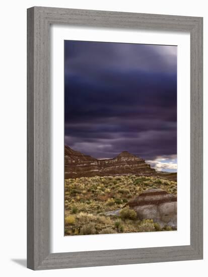 Storm Clouds Move Over The Sandstone Desert Formations Near Page, Arizona-Jay Goodrich-Framed Photographic Print