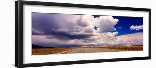 Storm clouds over highway-null-Framed Photographic Print