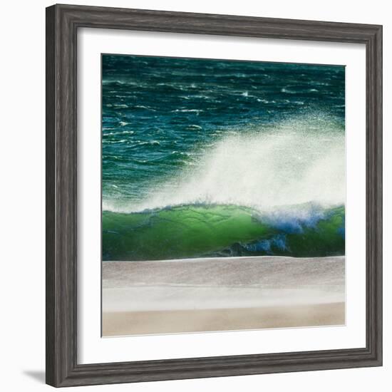 Storm Force Levante Winds Blowing Tops of Waves, Estrecho Natural Park, Los Lanses Beach, Spain-Giles Bracher-Framed Photographic Print