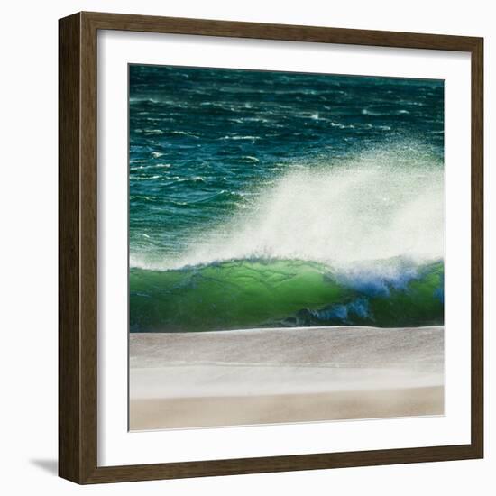 Storm Force Levante Winds Blowing Tops of Waves, Estrecho Natural Park, Los Lanses Beach, Spain-Giles Bracher-Framed Photographic Print