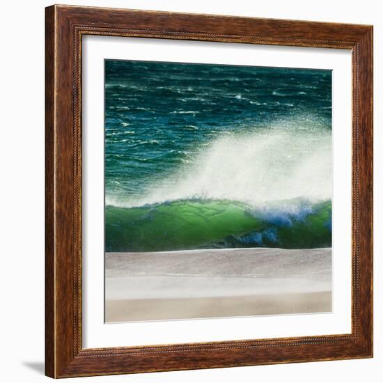 Storm Force Levante Winds Blowing Tops of Waves, Estrecho Natural Park, Los Lanses Beach, Spain-Giles Bracher-Framed Photographic Print