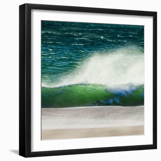 Storm Force Levante Winds Blowing Tops of Waves, Estrecho Natural Park, Los Lanses Beach, Spain-Giles Bracher-Framed Photographic Print