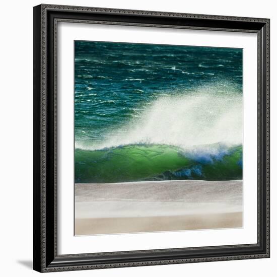 Storm Force Levante Winds Blowing Tops of Waves, Estrecho Natural Park, Los Lanses Beach, Spain-Giles Bracher-Framed Photographic Print