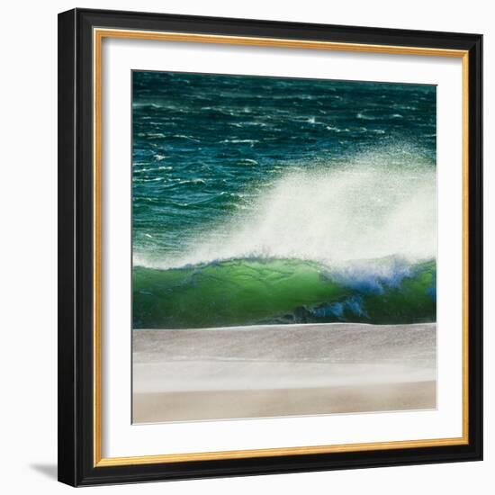 Storm Force Levante Winds Blowing Tops of Waves, Estrecho Natural Park, Los Lanses Beach, Spain-Giles Bracher-Framed Photographic Print