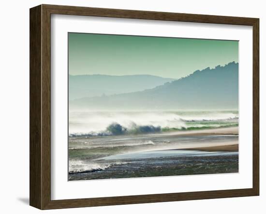 Storm Force Levante Winds Blowing Tops of Waves, Estrecho Natural Park, Los Lanses Beach, Spain-Giles Bracher-Framed Photographic Print