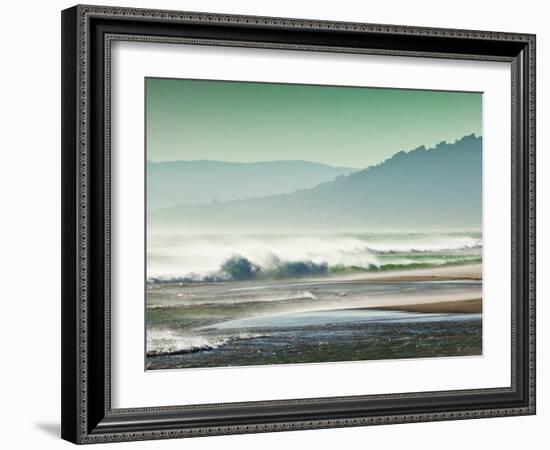 Storm Force Levante Winds Blowing Tops of Waves, Estrecho Natural Park, Los Lanses Beach, Spain-Giles Bracher-Framed Photographic Print