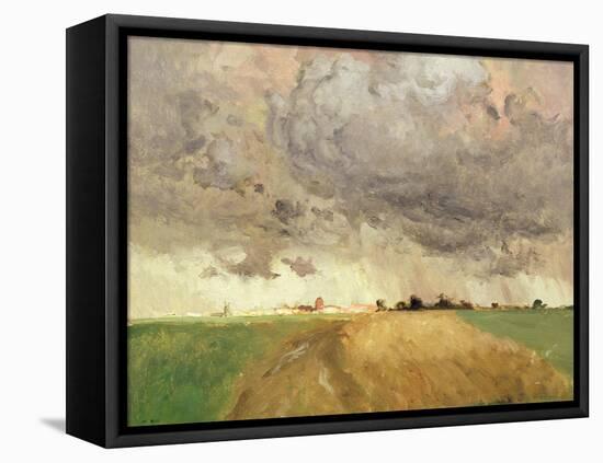 Storm in Delft-Fritz Thaulow-Framed Premier Image Canvas