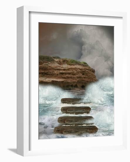 Storm In The Ocean-justdd-Framed Art Print