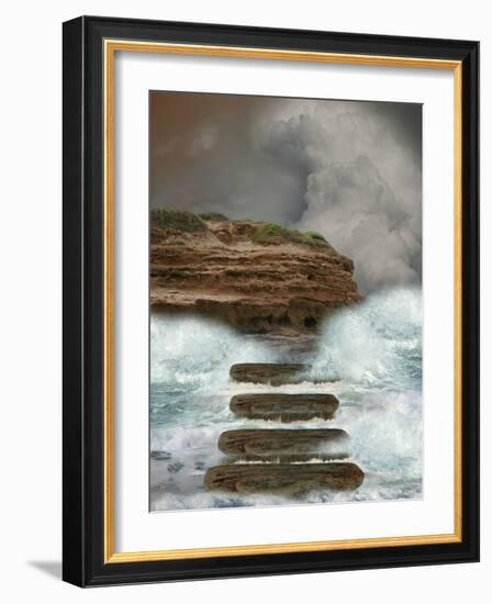 Storm In The Ocean-justdd-Framed Art Print