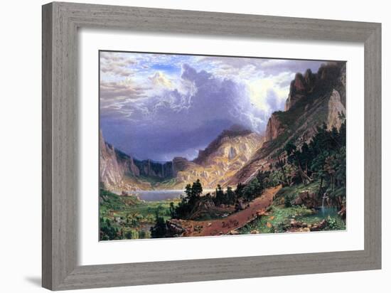 Storm in the Rockies, Mt. Rosalie-Albert Bierstadt-Framed Art Print