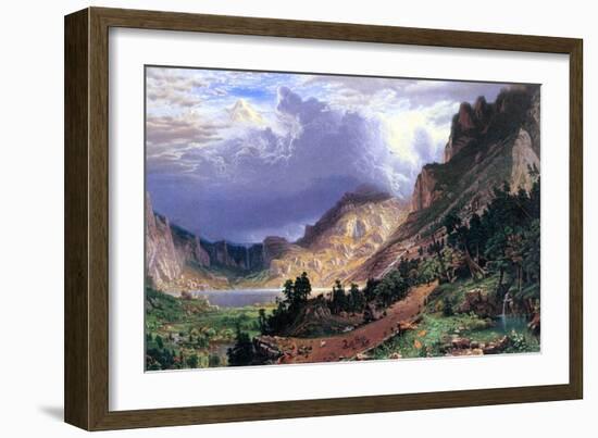 Storm in the Rockies, Mt. Rosalie-Albert Bierstadt-Framed Art Print