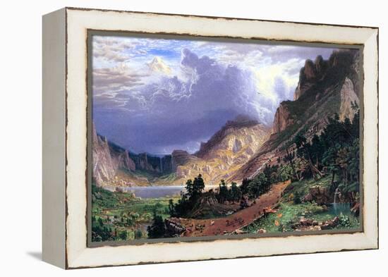 Storm in the Rockies, Mt. Rosalie-Albert Bierstadt-Framed Stretched Canvas