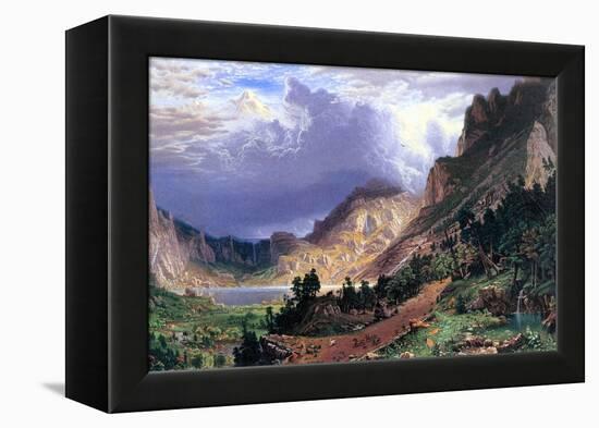 Storm in the Rockies, Mt. Rosalie-Albert Bierstadt-Framed Stretched Canvas