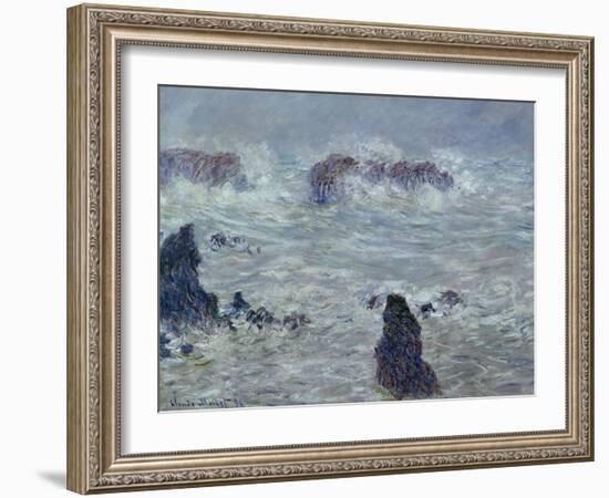 Storm, off the Coast of Belle-Ile, 1886-Claude Monet-Framed Giclee Print