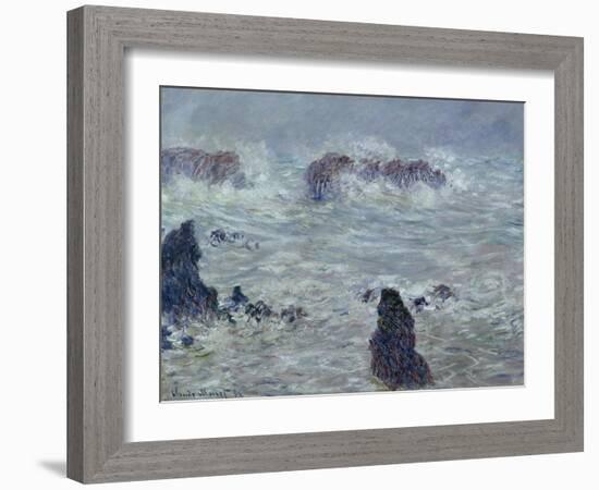 Storm, off the Coast of Belle-Ile, 1886-Claude Monet-Framed Giclee Print