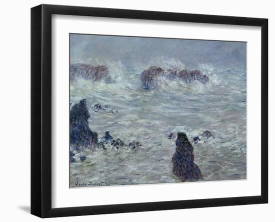 Storm, off the Coast of Belle-Ile, 1886-Claude Monet-Framed Giclee Print
