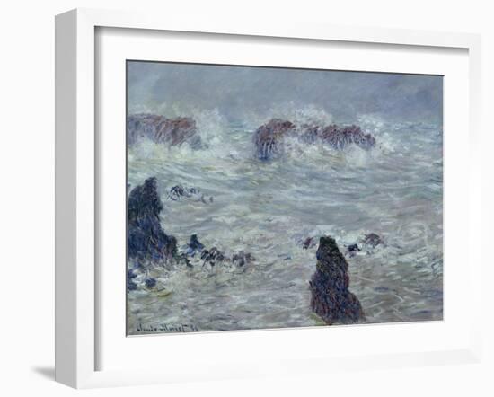 Storm, off the Coast of Belle-Ile, 1886-Claude Monet-Framed Giclee Print