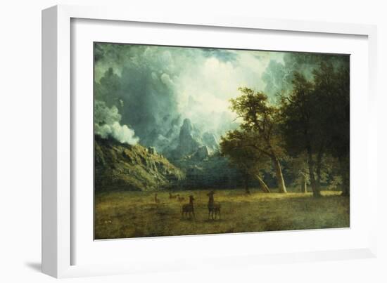 Storm on Laramie Peak-Albert Bierstadt-Framed Giclee Print