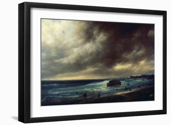 Storm on Scheveningen Beach, 1839-Giuseppe Cannella-Framed Giclee Print