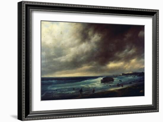 Storm on Scheveningen Beach, 1839-Giuseppe Cannella-Framed Giclee Print