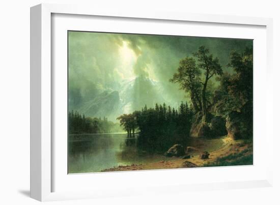Storm over the Sierra Nevada-Albert Bierstadt-Framed Art Print