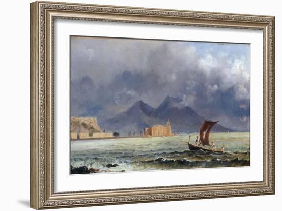 Storm Passing over Vesuvius, c.1840-50-Jacob George Strutt-Framed Giclee Print