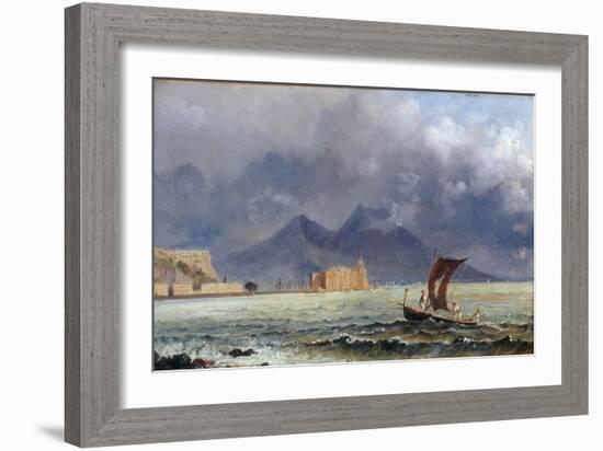 Storm Passing over Vesuvius, c.1840-50-Jacob George Strutt-Framed Giclee Print