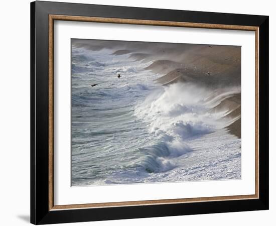 Storm Waves At Chesil Beach-Adrian Bicker-Framed Photographic Print