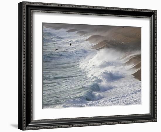 Storm Waves At Chesil Beach-Adrian Bicker-Framed Photographic Print