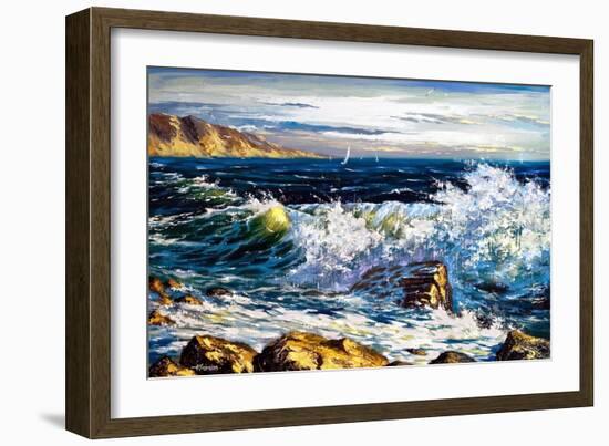 Storm Waves On Seacoast-balaikin2009-Framed Art Print