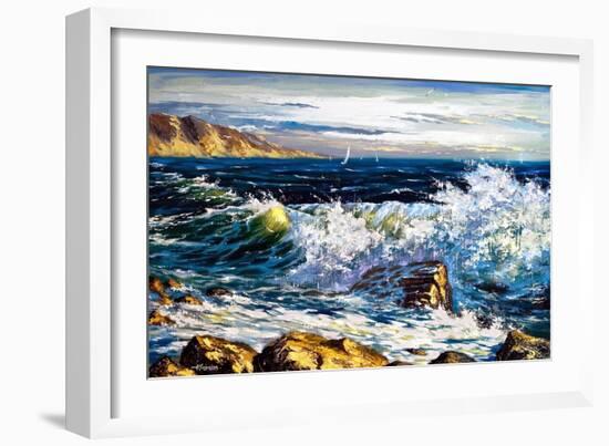 Storm Waves On Seacoast-balaikin2009-Framed Art Print