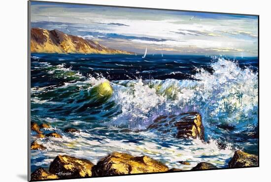 Storm Waves On Seacoast-balaikin2009-Mounted Art Print
