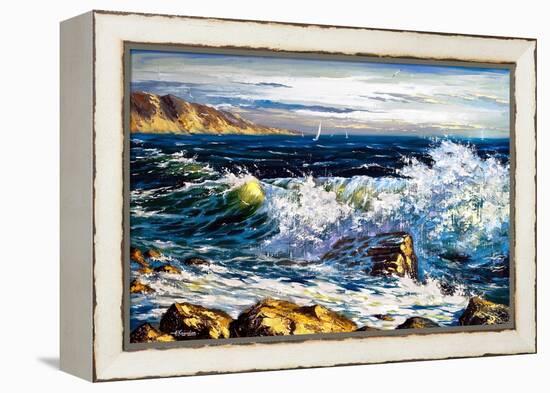 Storm Waves On Seacoast-balaikin2009-Framed Stretched Canvas