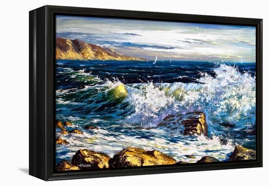 Storm Waves On Seacoast-balaikin2009-Framed Stretched Canvas