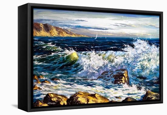 Storm Waves On Seacoast-balaikin2009-Framed Stretched Canvas