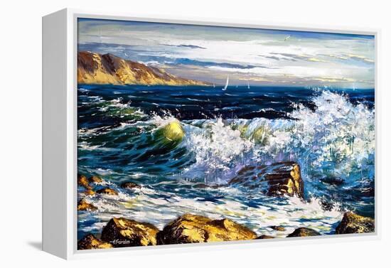 Storm Waves On Seacoast-balaikin2009-Framed Stretched Canvas