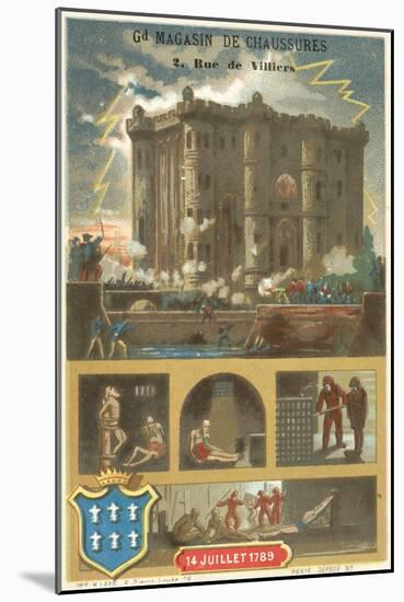 Storming of the Bastille, French Revolution, 14 July 1789-null-Mounted Giclee Print