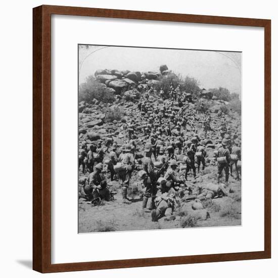 Storming of the Boer Kopje by the Suffolks at Colesberg, South Africa, Boer War, 1900-Underwood & Underwood-Framed Photographic Print