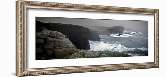 Storms Raging over Yesnaby Coastline, Orkney Islands, Scotland-null-Framed Photographic Print