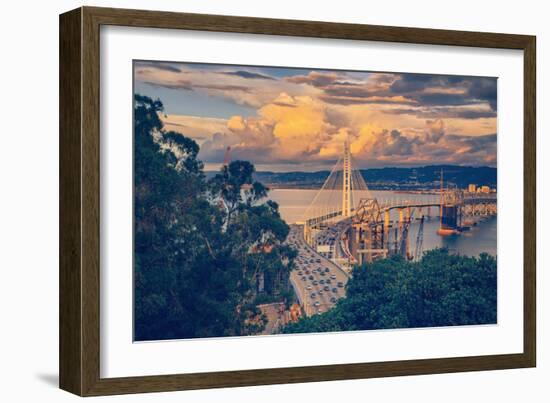 Stormy Afternoon at Bay Bridge East Span California-Vincent James-Framed Photographic Print