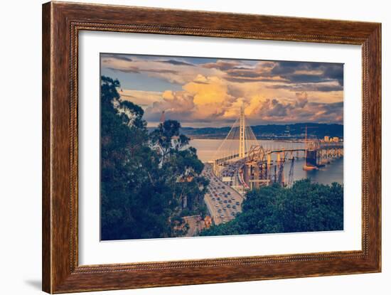 Stormy Afternoon at Bay Bridge East Span California-Vincent James-Framed Photographic Print