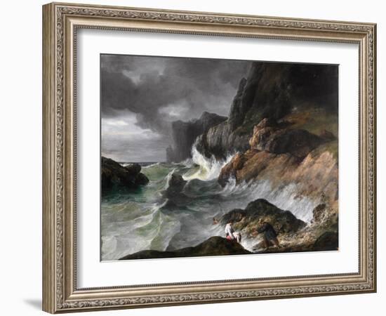 Stormy Coast Scene after a Shipwreck-Horace Vernet-Framed Giclee Print