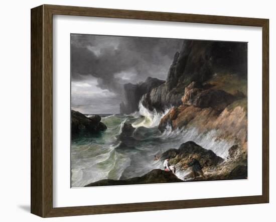 Stormy Coast Scene after a Shipwreck-Horace Vernet-Framed Giclee Print