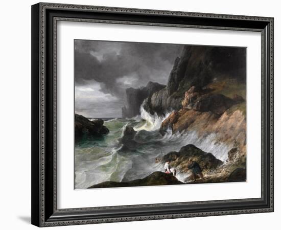 Stormy Coast Scene after a Shipwreck-Horace Vernet-Framed Giclee Print