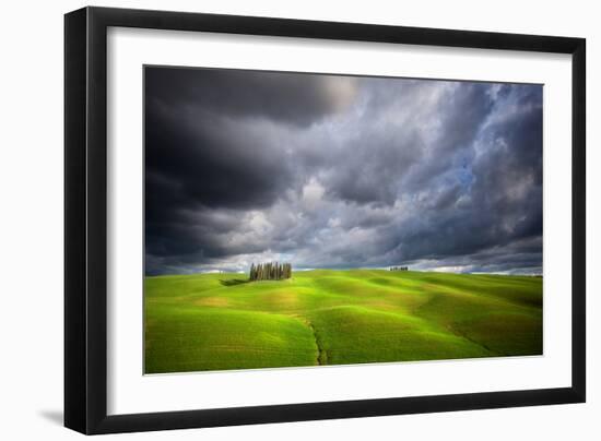 Stormy Cypresses-Marcin Sobas-Framed Photographic Print