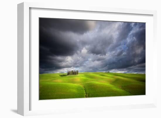 Stormy Cypresses-Marcin Sobas-Framed Photographic Print